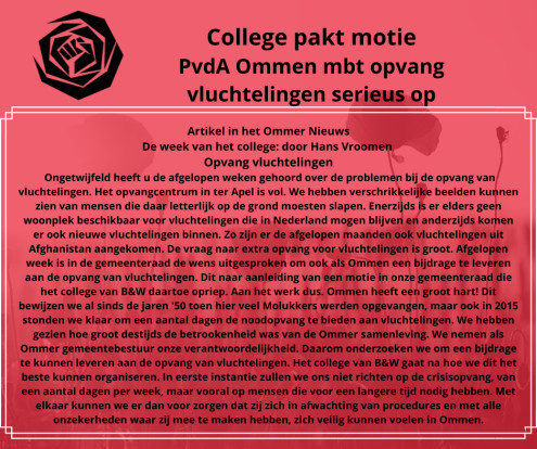 College pakt motie van PvdA Ommen serieus op